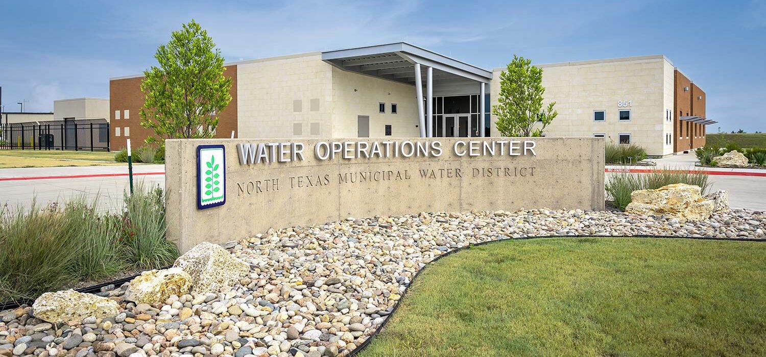 Water Operations Center entry sign for North Texas Municipal Water District